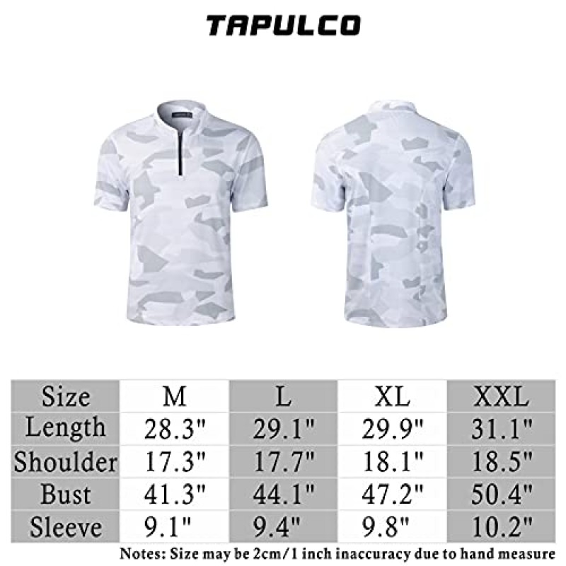 TAPULCO Mens Quick Dry Quarter Zip Performance 모던 프린트 캐주얼 스포츠 티셔츠 운동용 풀오버 야외 하이킹 티