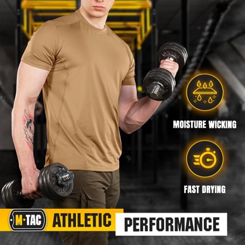 M-Tac 전술 반소매 티셔츠 - 육군 군사 울트라 벤트 남성용 운동 운동 체육관 훈련 티셔츠