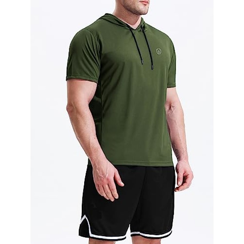 NELEUS 남성용 3팩 러닝 셔츠 메쉬 운동 후드가 있는 운동용 셔츠