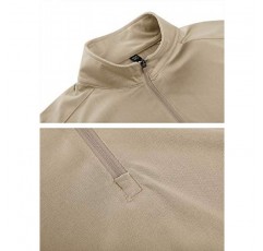 TACVASEN 남성용 전술 성능 폴로 반팔 및 긴 소매 1/4 지퍼 하이킹 티셔츠