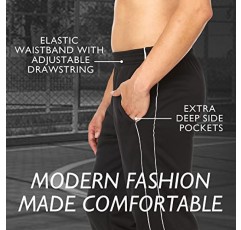 남성용 조깅 - 3팩 조깅 바지 - 포켓이 있는 Fleece Tech 드라이핏 스웨트팬츠 - 활동적인 운동 운동 체육관 트레이닝