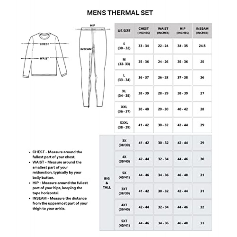 Real Essentials 3 팩: 남성용 보온 속옷 베이스 레이어 플리스 안감 팬츠 - 플라이 포함 - 롱 존 바닥(빅 & 톨)