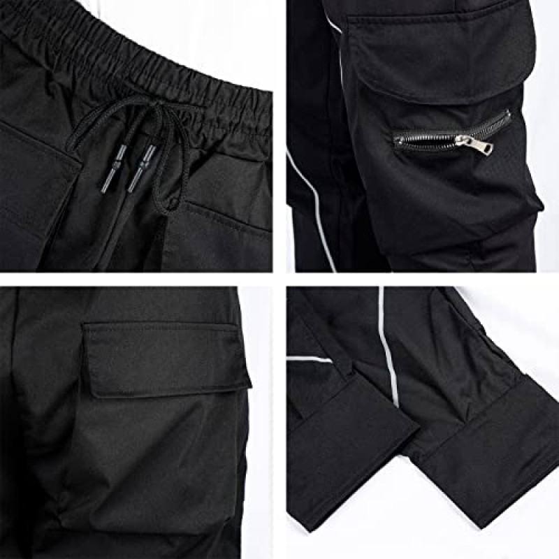 Vamtac Mens 카고 조깅 바지 Techwear 힙합 스웨트 팬츠 스트리트 조깅 멀티 포켓이 있는 쿨 팬츠