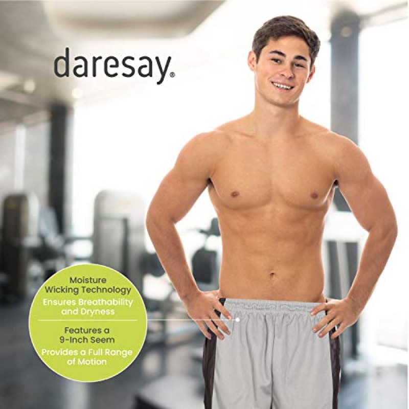 DARESAY 남성용 운동용 반바지(주머니 포함), 운동용 액티브 퍼포먼스 반바지 - 5팩