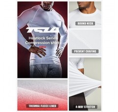 TSLA 1 또는 2팩 남성용 열 긴 소매 압축 셔츠, 운동 베이스 레이어 탑, 겨울 기어 러닝 티셔츠