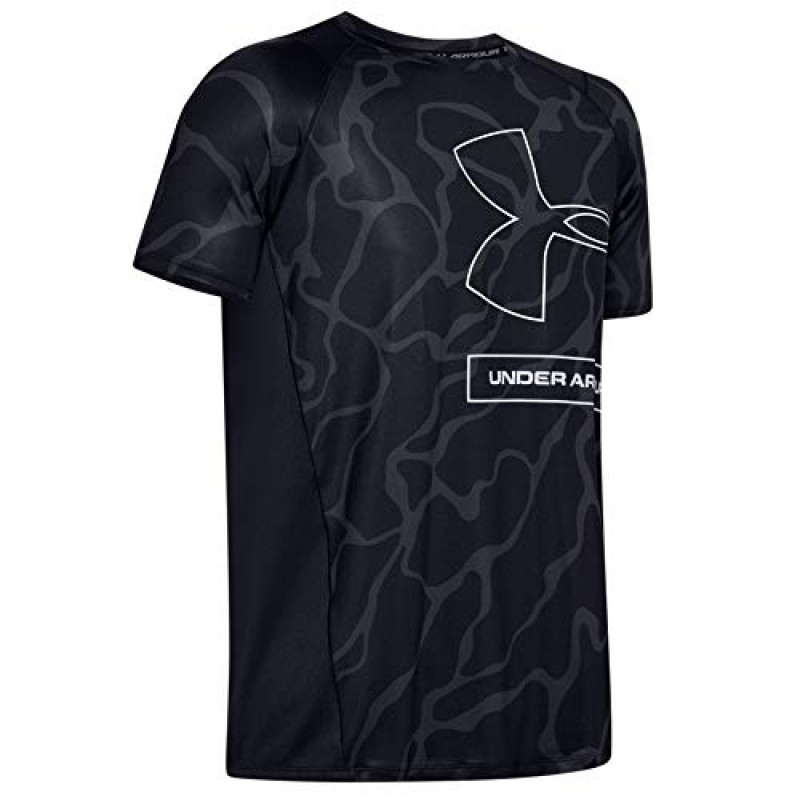 Under Armour 남성 Mk1 토널 프린트 반소매 트레이닝 워크아웃 셔츠