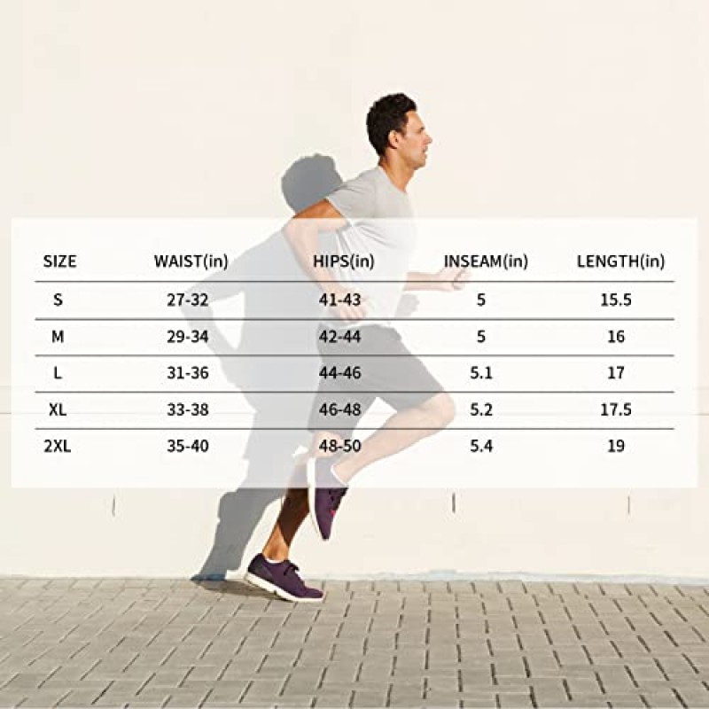 남성용 VPOS 체육관 반바지 5인치 - 경량 남성용 운동용 반바지 지퍼 포켓이 있는 빠른 드라이 운동 러닝 반바지