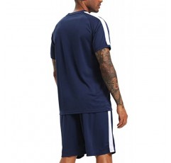 RPOVIG 셔츠 반바지 운동 세트: 남성용 3팩 드라이핏 의류 짧은 세트 의상 체육관 활동적인 운동 농구