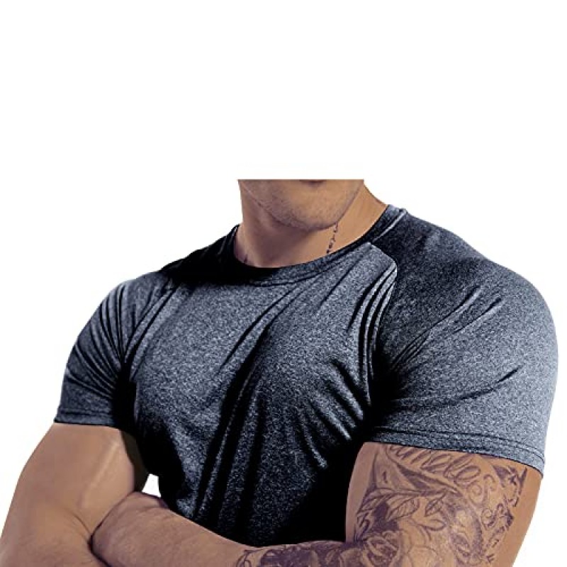 남성용 3팩 드라이핏 운동 체육관 반소매 티셔츠 수분 흡수 활성 운동 성능 러닝 셔츠