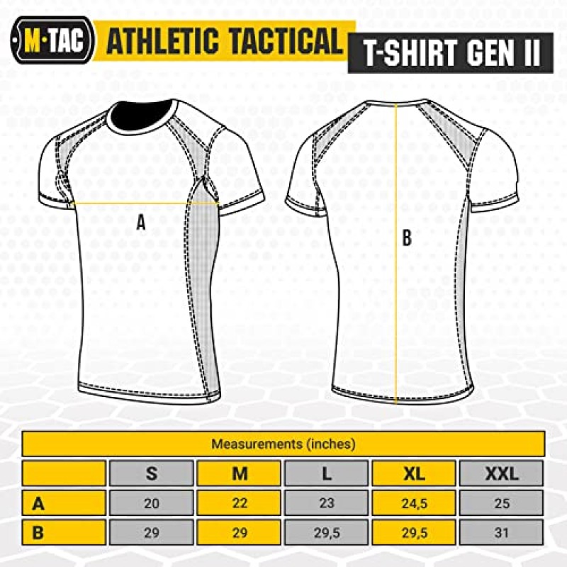 M-Tac 운동용 전술 티셔츠 Gen.2 - 남성용 반팔 패치 패널이 있는 통기성 폴리에스테르 밀리터리 티셔츠