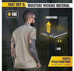 M-Tac 운동용 전술 티셔츠 Gen.2 - 남성용 반팔 패치 패널이 있는 통기성 폴리에스테르 밀리터리 티셔츠
