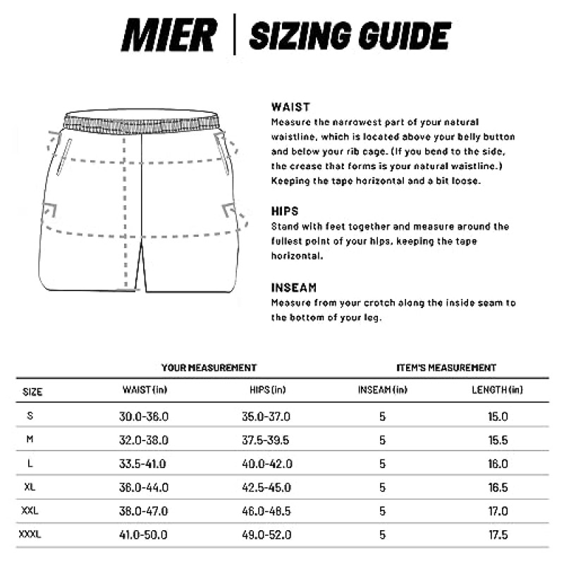 MIER 남성용 5인치 러닝 운동 반바지(포켓 포함) 빠른 건조 경량 체육관 운동 반바지, 신축성 있는 허리