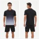 OPALOS 남성용 액티브 퀵 드라이 크루 넥 티셔츠 및 반바지 세트 운동 달리기 체육관 운동 반소매 티셔츠 및 반바지 세트