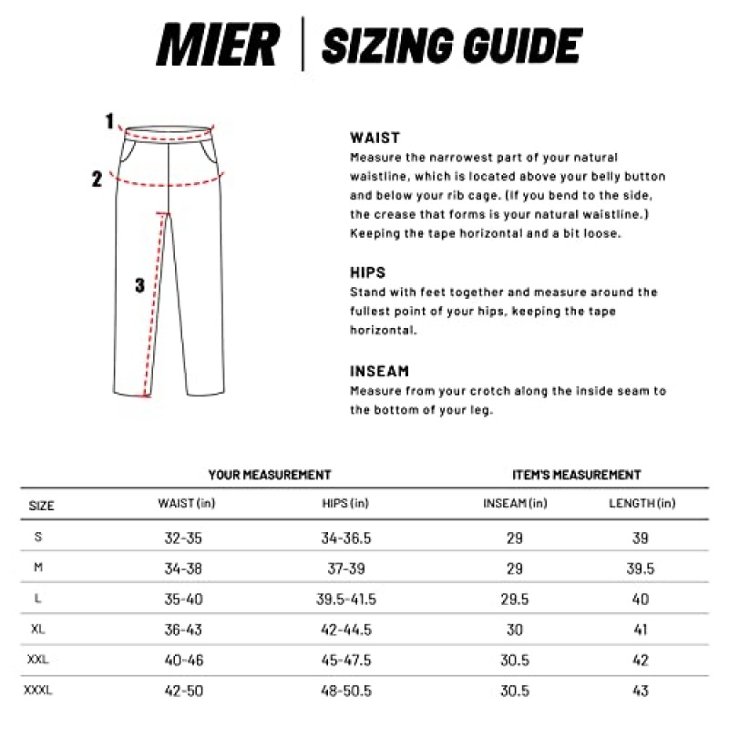 MIER 지퍼 포켓이 있는 남성용 조깅 바지 빠른 건조 운동 달리기 운동 체육관 테이퍼드 스웨트팬츠, 경량