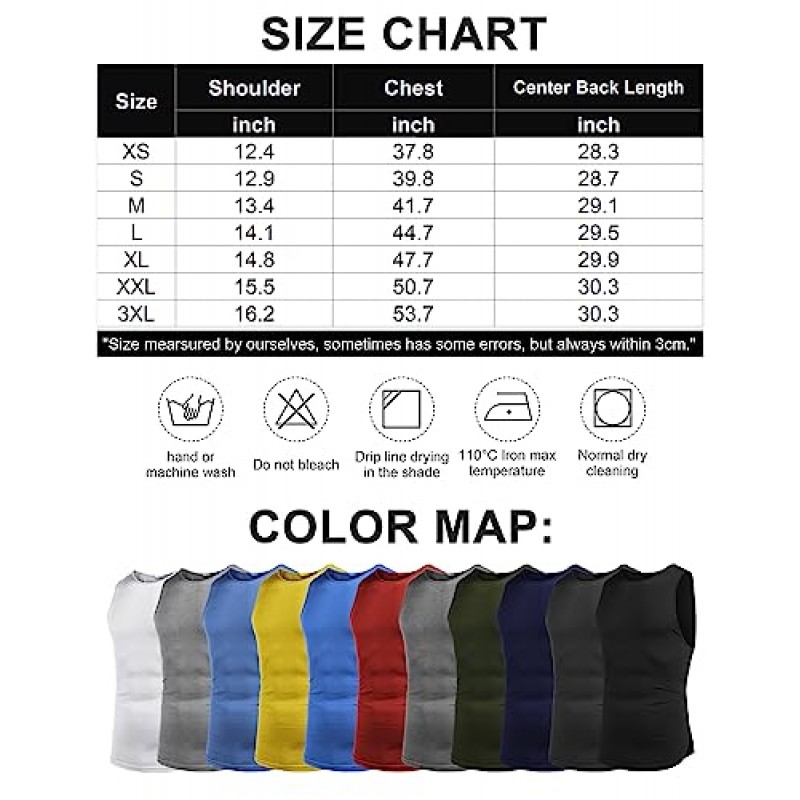 COOFANDY 남성용 3 팩 운동 탱크 탑 민소매 체육관 셔츠 보디 빌딩 피트니스 근육 티셔츠