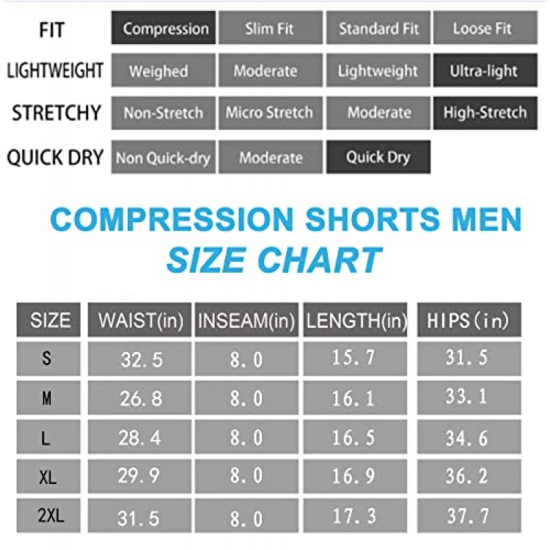 압축 반바지 남성용 포켓 스판덱스 속옷 스포츠 짧은 쿨 드라이 러닝 스타킹 반바지 Performance Baselayer
