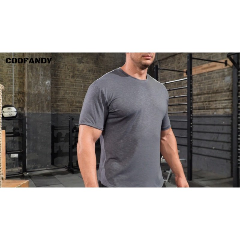 COOFANDY 남성 근육 운동 T 셔츠 체육관 보디 빌딩 패션 반팔 티셔츠