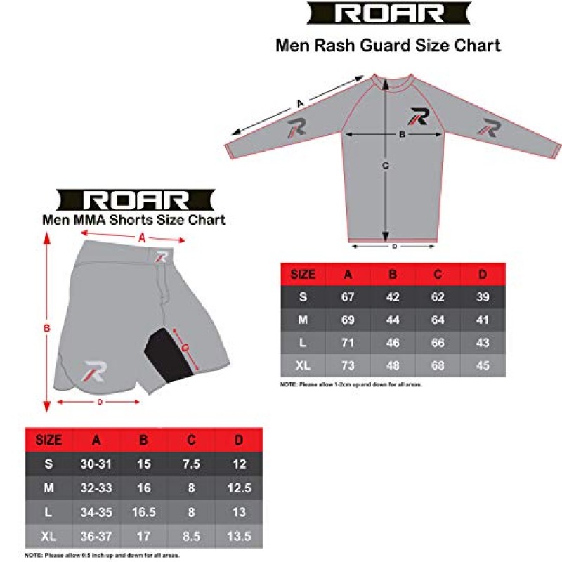 ROAR MMA 래쉬가드 & BJJ 반바지 세트 남성 전투복 UFC 케이지 싸움 격투 훈련