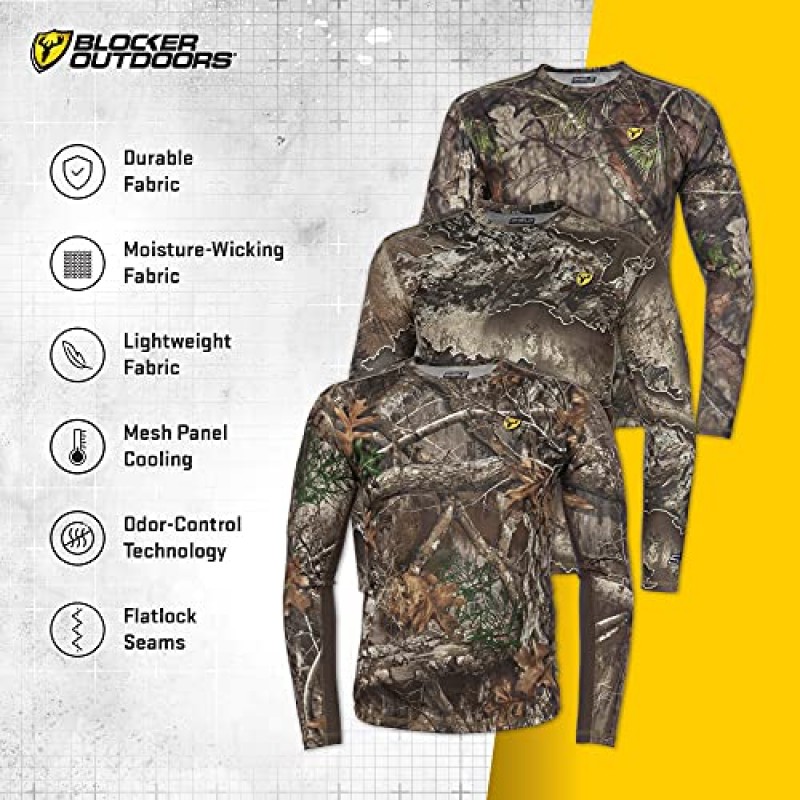 SCENTBLOCKER Scent Blocker Angatec 긴 소매 퍼포먼스 셔츠, 남성용 사냥 의류