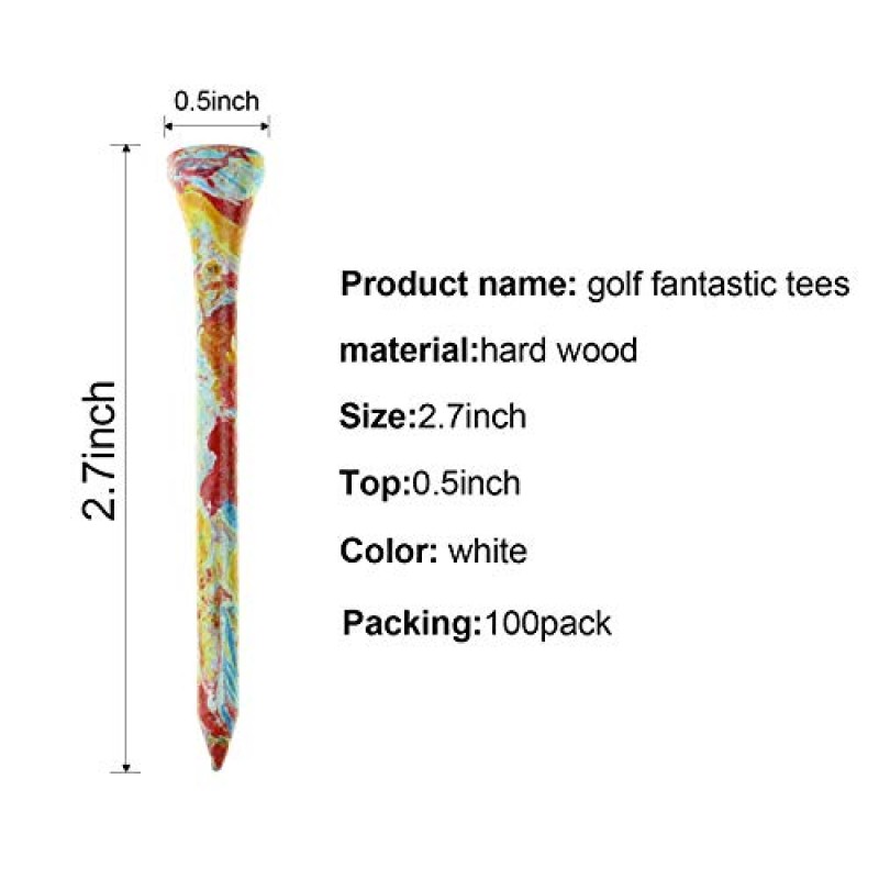 Crestgolf 골프 티 2-3/4인치 디럭스 티 팩 100개