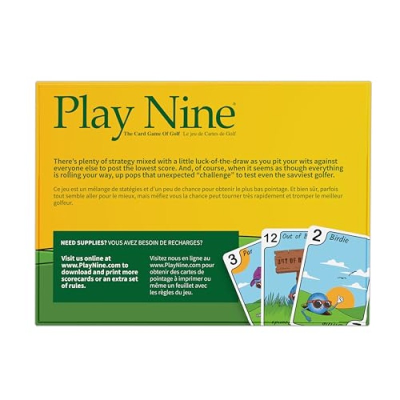 PLAY NINE - 가족을 위한 카드 게임, 커플을 위한 최고의 전략 게임, 야간 어린이, 청소년 및 성인을 위한 재미있는 게임, 완벽한 골프 선물