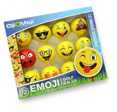 Oji-Emoji 프리미엄 Emoji 골프 공, 독특한 전문 연습용 골프 공, 12팩 Emoji 골퍼 모든 골퍼를 위한 참신한 골프 선물, 남성, 아빠, 여성, 어린이를 위한 재미있는 골프 선물, 골프 액세서리