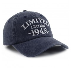한정판 1948 여성용 남성용 모자, 재미 있은 조절 가능한 면 자수 75 번째 생일 야구 모자