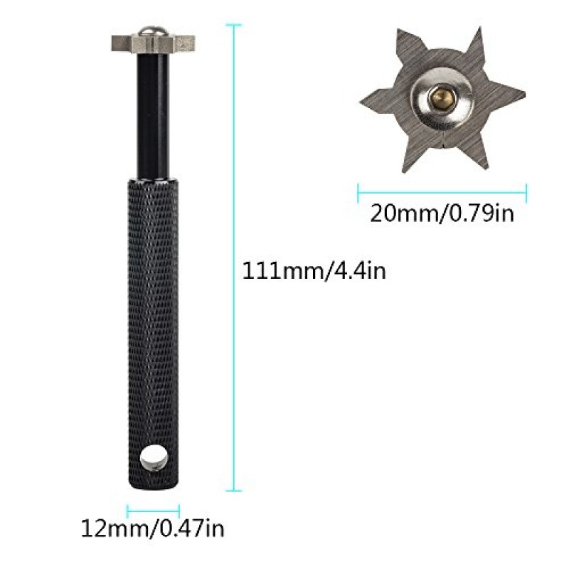 HIFROM 그루브 샤프너(6개 헤드 포함) - 골프 클럽 그루브 샤프너 모든 아이언 피칭 샌드 로브 갭 및 어프로치 웨지 및 유틸리티 클럽용 그루브 가공 공구 및 클리너 ¡