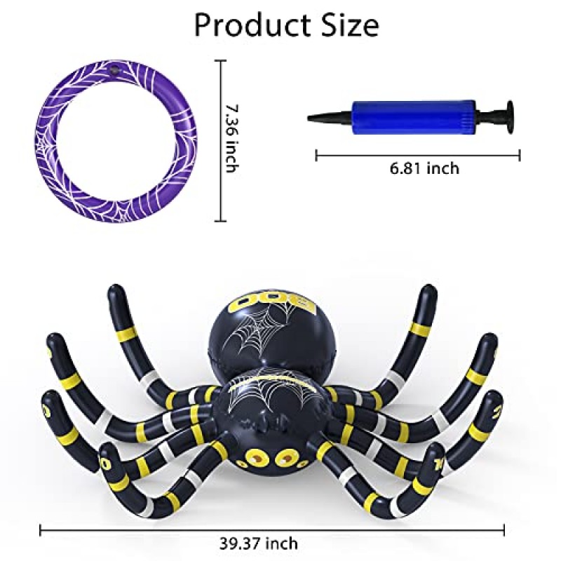 Garma 할로윈 반지 던지기 게임 어린이를위한 풍선 거미 반지 던지기 게임 할로윈 파티 호의 용품 실내 옥외 할로윈 장난감 파티 게임