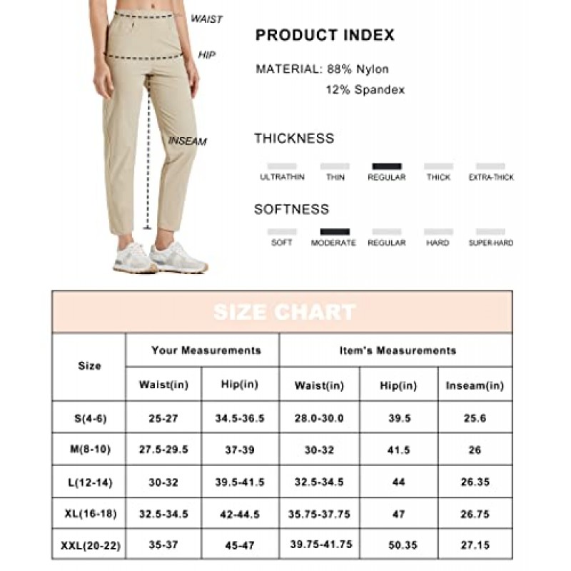 Libin 여성용 골프 바지 빠른 건조 하이킹 바지 여성용 경량 작업 발목 드레스 바지 비즈니스 캐주얼 여행
