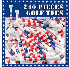 Libima American Flag 골프 티 3 1/4 인치, 1 1/2 인치 미국 애국적인 대나무 티 사이드 스핀 마찰 감소 흰색 별과 줄무늬 골프 티 남성용 여성용 어린이 골프 게임