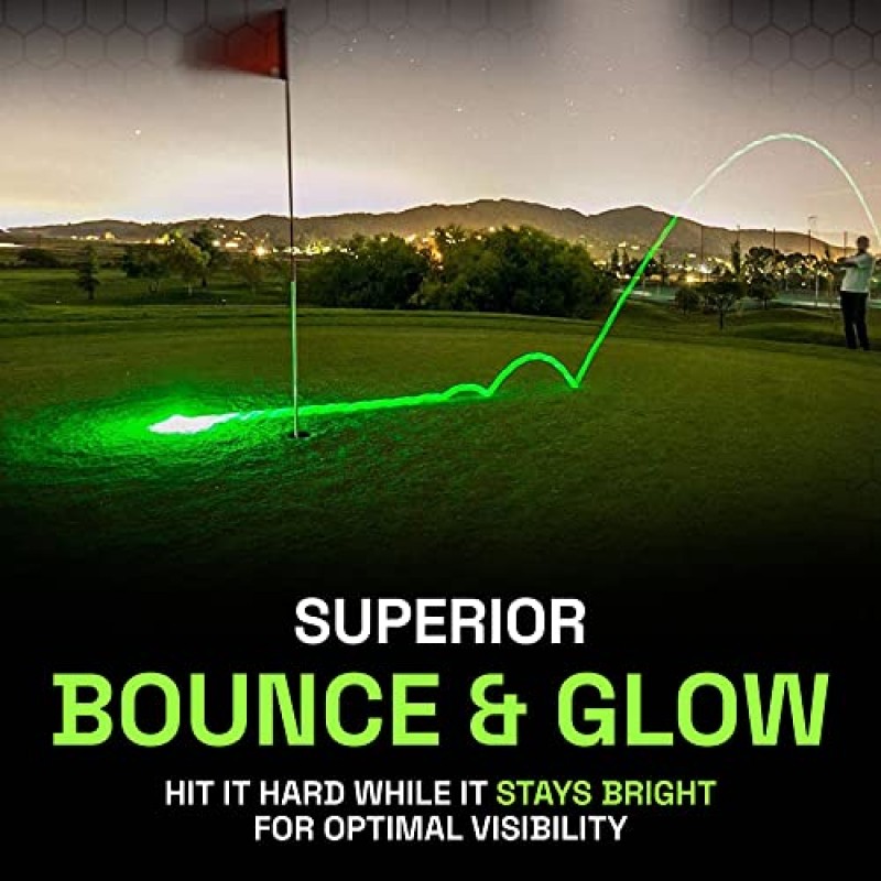 GlowGear Golf - GlowV1 글로우 골프 공 충전기 라이트 팩, 야광 골프 공 리필 포함, 충전식 라이트 업 골프 공, 여성 및 남성용 골프 액세서리, AA 배터리 4개 포함