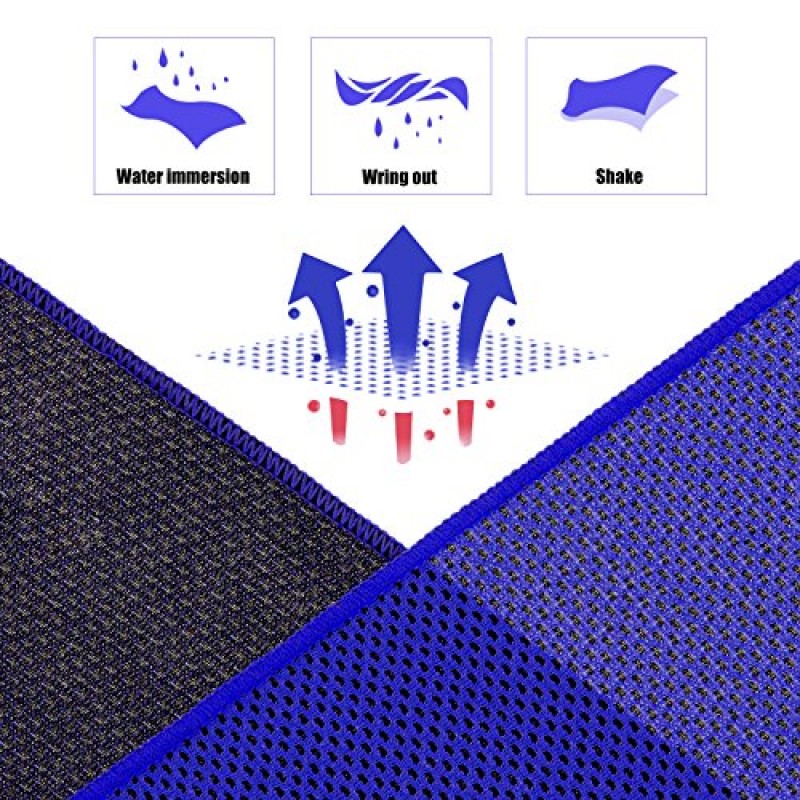스포츠, 운동, 피트니스, 체육관, 요가, 골프, 필라테스, 여행, 캠핑 등을 위한 파우치가 포함된 Biange 쿨링 타올(20팩, 40