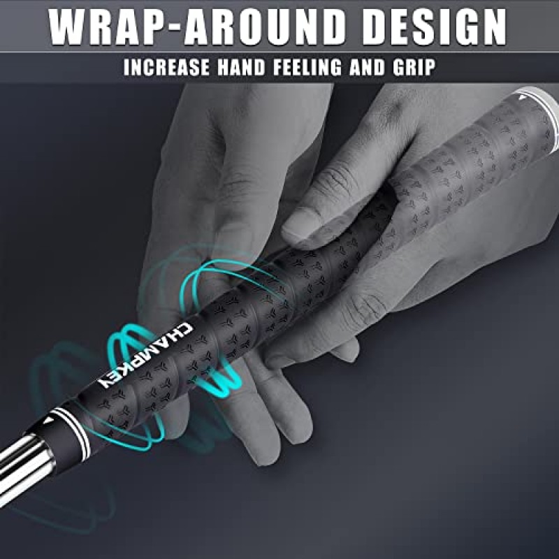 CHAMPKEY WRAP-Y 고무 골프 그립 13 팩 모든 수리 키트 포함 - 높은 피드백 및 견인력 골프 클럽 그립