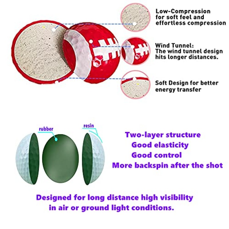 RBRSLALA 재미있는 골프 공 남성용 골프 공 골프 공 6 팩 컬러 골프 공 멋진 골프 공 어린이를위한 골프 선물 참신한 골프 공 저렴한 골프 공 트릭 골프 공