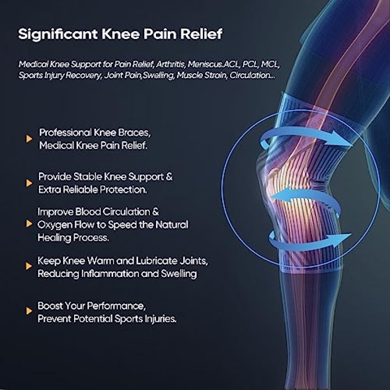 무릎 통증을 위한 Scrodcat 무릎 교정기 슬리브 무릎 지원 여성 남성 - 운동, 달리기, 피트니스, 역도를 위한 무릎 슬리브 압축 무릎 보호기 2팩 반달연골 파열, Acl, 관절염, 무릎 통증 완화를 위한 높은 스트레치 무릎 패드