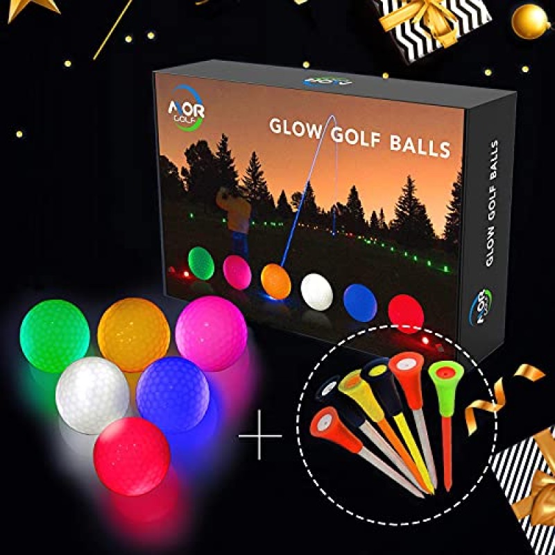 MOR GOLF 글로우 골프 공, LED 끊임없이 빛나는 골프 공 스포츠를 위한 어두운 골프 공 선택에 따라 다양한 색상 선택 가능