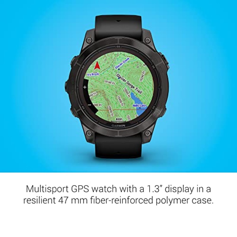 Garmin fēnix 7 Pro Sapphire Solar, 멀티스포츠 GPS 스마트워치, 내장 손전등, 태양광 충전 기능, 블랙