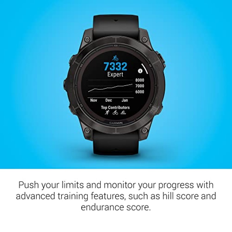 Garmin fēnix 7 Pro Sapphire Solar, 멀티스포츠 GPS 스마트워치, 내장 손전등, 태양광 충전 기능, 블랙