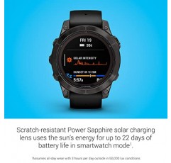 Garmin fēnix 7 Pro Sapphire Solar, 멀티스포츠 GPS 스마트워치, 내장 손전등, 태양광 충전 기능, 블랙