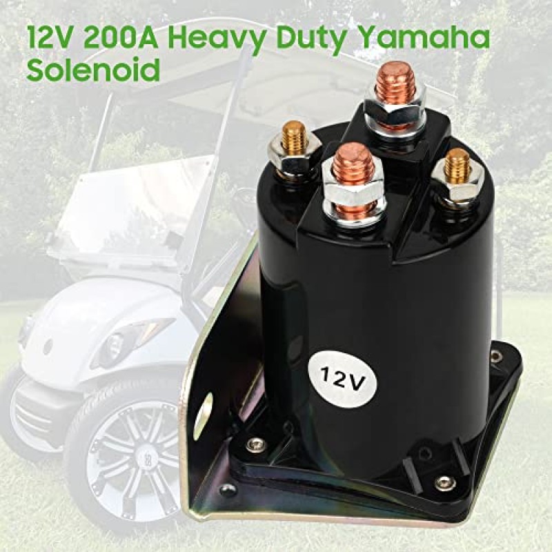 10L0L 은 접점이 있는 헤비듀티 Yamaha 골프 카트 솔레노이드 - 200A 연속, 600A 피크, Yamaha G8 G9 G11 G14 G16 & G20용 12V 4 단자 - 스타터 솔레노이드 OEM# JF2-H1950-00, JR3-H1950-00