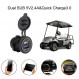 10L0L 골프 카트 듀얼 USB 충전기/USB 포트/빠른 충전 3.0 USB 콘센트 범용 적합 EZGO 클럽 자동차 및 Yamaha, 오토바이, RV, ATV, 보트 등에 적합 12V~24V 입력