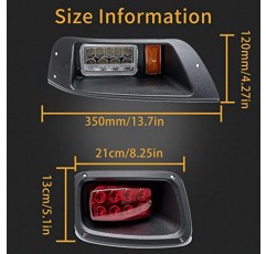 MiKaFex LED 헤드라이트 테일 라이트 키트 1996-2013 EZGO TXT 골프 카트 거리와 호환 가능 법적 LED 헤드라이트 미등 키트 설치 지침이 포함된 가스 및 전기