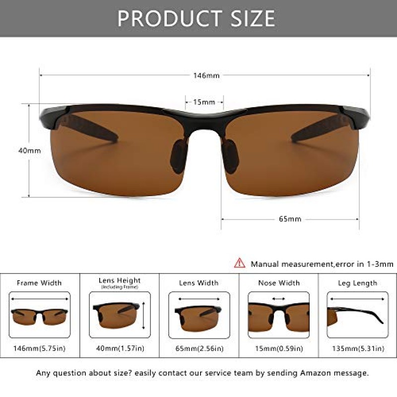SUNGAIT 남성용 편광 선글라스 운전 낚시 골프 금속 프레임 UV400