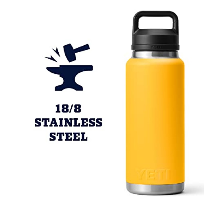 YETI Rambler 36온스 병, 진공 단열, 스테인리스 스틸, 처그 캡 포함