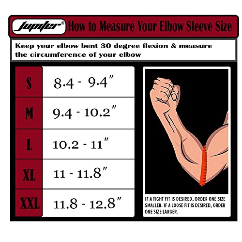 목성 팔꿈치 슬리브(쌍), 스쿼트 지원, 역도, 파워리프팅, 농구 및 테니스, 여성 및 남성 모두를 위한 5mm 네오프렌 압축 버팀대(XX-대형)