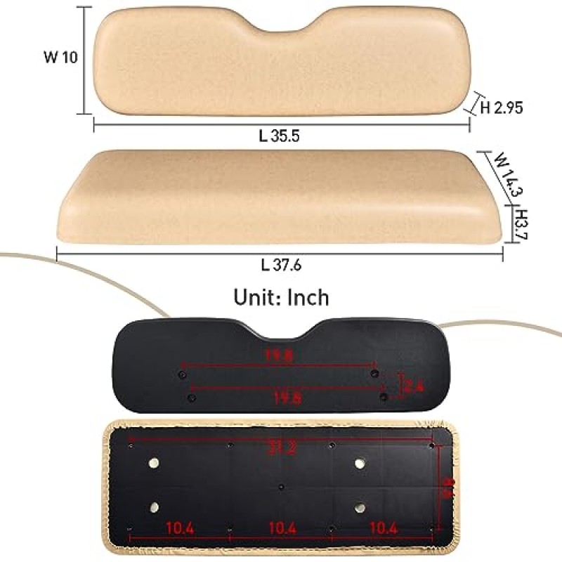 NOKINS 범용 골프 카트 클럽 카용 뒷좌석 교체 쿠션 EZGO Yamaha 골프 카트 뒷좌석