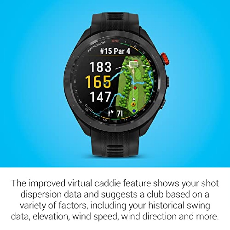 Garmin Approach S70, 47mm, 프리미엄 GPS 골프 시계, 블랙