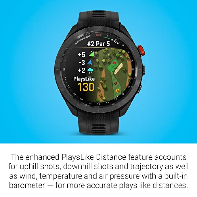 Garmin Approach S70, 47mm, 프리미엄 GPS 골프 시계, 블랙