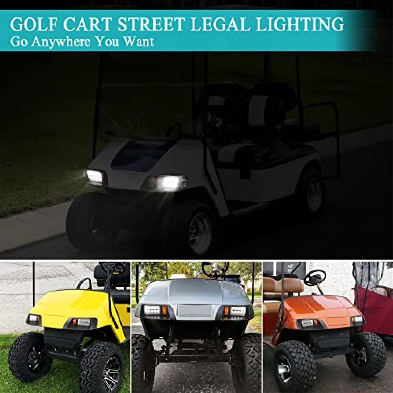 골프 카트용 10L0L EZGO 라이트 세트 EZGO TXT 1996-2013 12V 헤드라이트 미등(2022 업데이트)